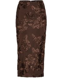 ROTATE BIRGER CHRISTENSEN - Gonna Midi A Matita Con Decorazione Rosa - Lyst