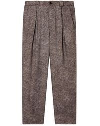Giorgio Armani - Pleated Herringbone Trousers - Lyst