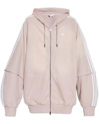 adidas - 3-Stripes Logo Zip-Up Hoodie - Lyst