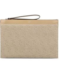 Fendi - Medium Ff-Jacquard Clutch Bag - Lyst