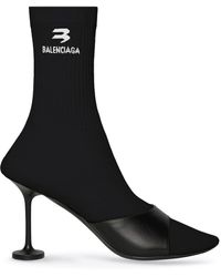 Balenciaga Sock Knit Boots in Black | Lyst