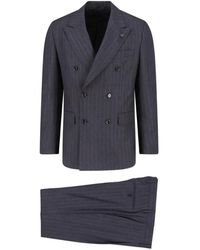 Lardini - Pinstripe-Pattern Double Breasted Suit - Lyst