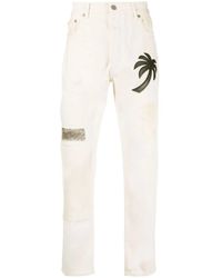 Palm Angels - Palm Tree-Patch Straight-Leg Jeans - Lyst