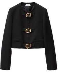 Versace - Natté Wool Crop Jacket - Lyst