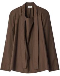 Lemaire - Blouse Ascot En Soie À Effet Délavé - Lyst