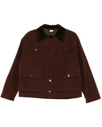 Aspesi - Corduroy-Collar Buttoned Jacket - Lyst