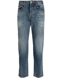 Armani Exchange - Logo-patch Tapered-leg Jeans - Lyst