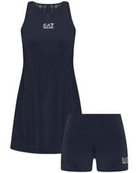 EA7 - Ventus Racerback Jurk Met Logo-Print - Lyst