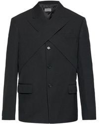 Off-White c/o Virgil Abloh - Wollen Blazer Met Gekruiste Bandjes - Lyst
