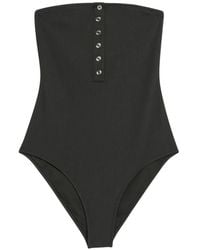 TOTEME - Ribbed Strapless Swimsuit - Lyst