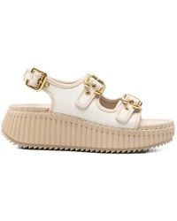 Chloé - Nama Flatform-Sandalen Mit Schnalle - Lyst