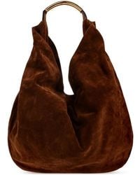 Moschino - Large Handle Me Suede Shoulder Bag - Lyst