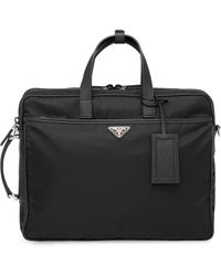 Prada - Re-nylon And Saffiano Leather Briefcase - Lyst