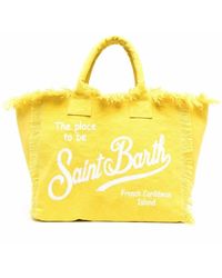 MC2 Saint Barth - Logo-Print Frayed Tote Bag - Lyst