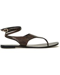 Twinset - Snakeskin-Effect Flat Sandals - Lyst