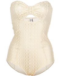 Lisa Marie Fernandez Bandeau-Badeanzug - Natur