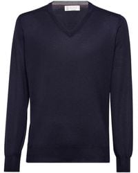 Brunello Cucinelli - Jersey con cuello en V de canalé - Lyst