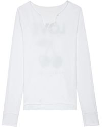 Zadig & Voltaire - T-Shirt mit Henley-Kragen - Lyst