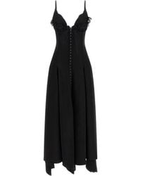 McQueen - Gancini Kleid Mit Spitzeneinsatz - Lyst