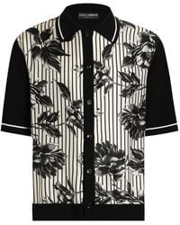 Dolce & Gabbana - Gestreept Overhemd Met Bloemenprint - Lyst