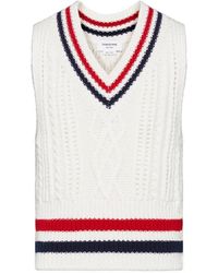 Thom Browne - Chunky Cashmere Rwb Stripe Vest - Lyst