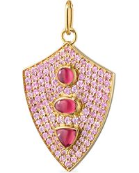 Monica Rich Kosann - 18K Fearless Sapphire And Rhodolite Pendant - Lyst