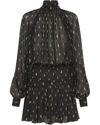 Nicholas - Cecile Ruched Turtleneck Viscose Mini Dress - Lyst