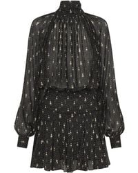 Nicholas - Cecile Ruched Turtleneck Viscose Mini Dress - Lyst