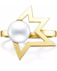Tasaki - Anillo Collection Line Comet Plus en oro amarillo de 18kt con perla - Lyst