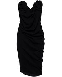 Magda Butrym - Floral-Applique Draped Midi Dress - Lyst
