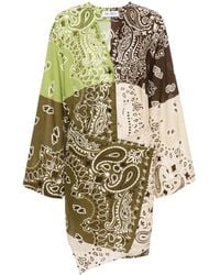 The Attico - Katoenen Mini-Jurk Met Paisley-Print - Lyst