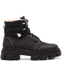 Ganni - Faux-shearling-lined Hiking Boots - Lyst