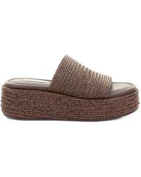 Casadei - Gewebte Plateau-Sandalen - Lyst