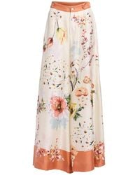 Elie Saab - Floral-Print Silk Trousers - Lyst