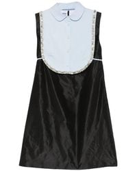 Prada - Crystal-Embellished Bib-Detail Mini Dress - Lyst