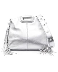Maje - Miss M Metallic-Effect Leather Mini Bag - Lyst