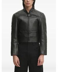Vetements - Logo-Embossed Leather Jacket - Lyst