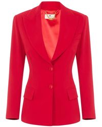 Elisabetta Franchi - Lightweight Crêpe Jacket With Laces - Lyst