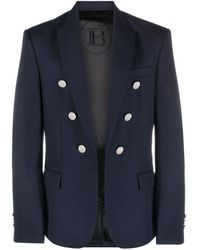 Balmain - Embossed-button Double-breasted Blazer - Lyst