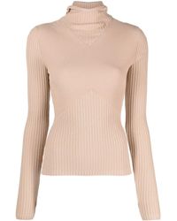ANDREADAMO - Hooded Ribbed-knit Top - Lyst