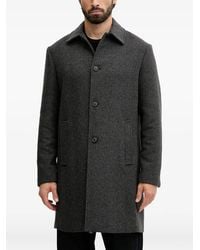 Benetton - Button Herringbone Coat - Lyst