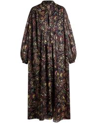 Etro - Floral-Print Silk-Blend Dress - Lyst