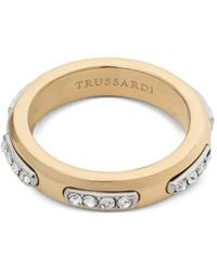 Trussardi - Crystal-Embellished Band Ring - Lyst