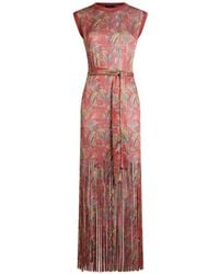 Etro - Robe Longue À Franges Et Imprimé Cachemire - Lyst