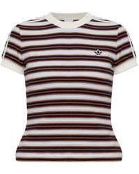 adidas - Summer Glow Striped Logo-Patch T-Shirt - Lyst