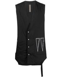 Rick Owens - Logo-Print Sleeveless Coat - Lyst