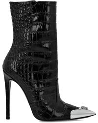 Philipp Plein - 120Mm Skull-Appliqué Croco Boots - Lyst