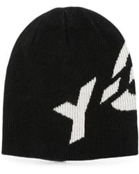 Y-3 - X Yohji Yamamoto Cl Logo-Intarsia Beanie Hat - Lyst