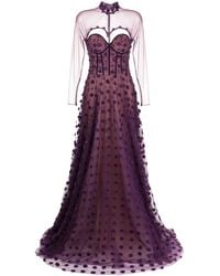 Saiid Kobeisy - Polka Dot Beaded Tulle Gown - Lyst