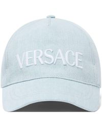 Versace - Logo-embroidered Denim Cap - Lyst